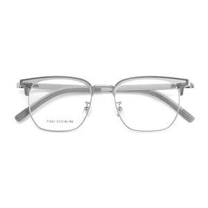 Lunettes de vue demi-cerclées rectangulaires style Voss 71031 avec verres en résine antidérapants, design décontracté unisexe - Product Image 2