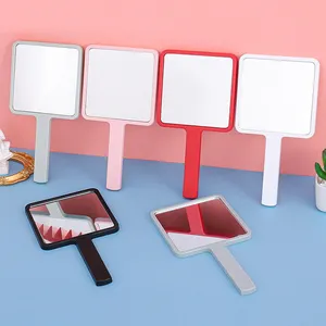 Specchio per il trucco portatile specchio per il trucco quadrato con specchio con manico con logo personalizzato per le donne