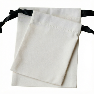 Bolsa de Algodón Orgánico Blanca Personalizada con Cordón, Ecológica, Reciclable, Reutilizable, Pequeña, de Lona, con Asa de Cuerda de Algodón y Serigrafía - Product Image 1