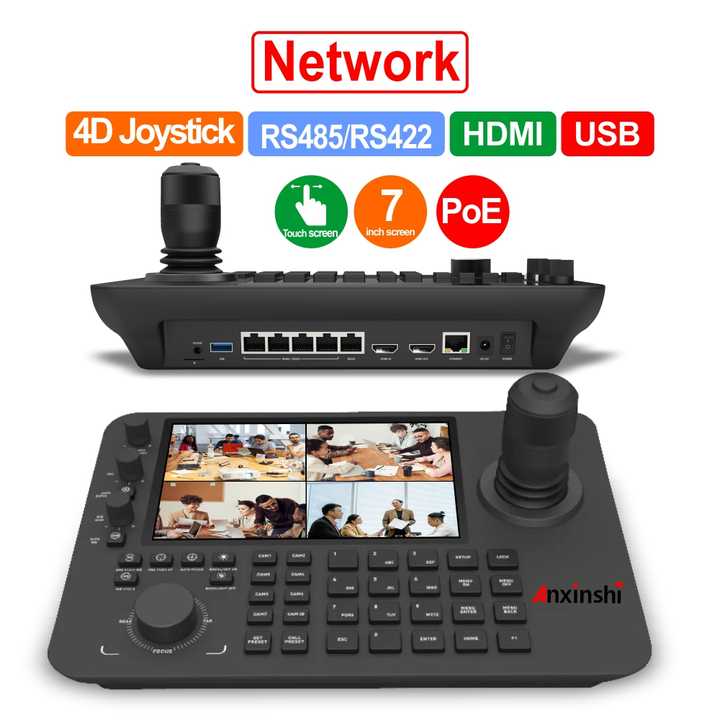 IP 4D Joystick PTZ Keyboard Controller with LCD Screen Picture Video ...