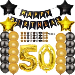 Nuovo arrivo nero e oro 18th 20th 30th 40th 50th 60th 70th palloncini sfondo decorazione di <span class=keywords><strong>buon</strong></span> <span class=keywords><strong>compleanno</strong></span> - Product Image 4