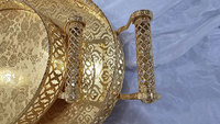 Luxe Goud Metalen Ronde Creatieve Eenvoudige Hotel Bruiloft Voedsel Fruit Snack Serveerschaal