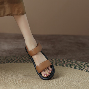 Sandalias Planas para Mujer, Estudiantes, con Correa en el Tobillo, Sandalias para Adultas, Calzado Casual de Verano para Playa, para Chicas, para el Campus, para Uso Diario - Product Image 6