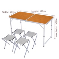 YILU Ensemble de chaises de table de pique-nique pliables à hauteur réglable Ensemble de tables et de chaises pliantes d'extérieur portables et résistantes