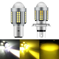 Ampoule LED H4 BA20D 62 SMD pour moto, phare avant haute luminosité, lumière auxiliaire, projecteur laser, lampe de conduite pour moto