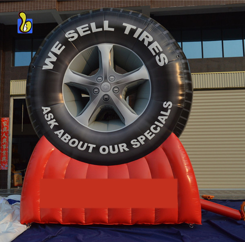 Giant PVC Customized Inflatable Tire Balloon with LOGO for Advertising