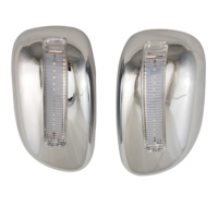 Cubierta de Espejo Retrovisor Trasero Plateada de Lujo MARCAN para PROBOX Modelo 8183 2005-2016, ABS Cromado con Luz LED de Clip