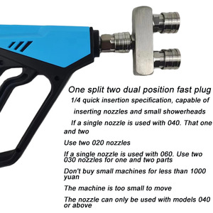 Adaptateur à double buse en acier inoxydable, tige de connexion rapide de 1/4 pouces pour nettoyeur haute pression, utilisation pour le dégraissage - Product Image 5