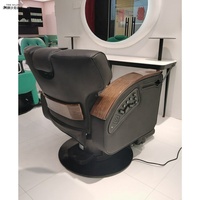 Chaise de coiffure électrique inclinable et pliable haut de gamme en cuir PU, design de luxe léger pour salons de beauté