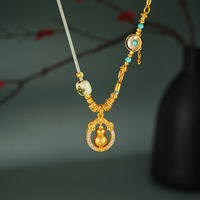 Collier pendentif gourde doré pour femme TANGPEI, bijoux de mode en métal