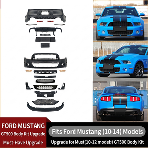 Kit de Carrocería Completo Estilo GT500 para Ford <span class=keywords><strong>Mustang</strong></span> 2010-2014, Parachoques Delantero y Trasero, Actualización Facelift, con Difusor de Capó - Product Image 1