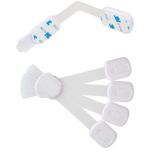 Adjustable Child Safety <b>Locks</b> For <b>Cabinet</b> Doors Plastic <b>Lock</b> <b>Straps</b> With Adhesive Mounting 400 Pcs Pack - Product Image 4