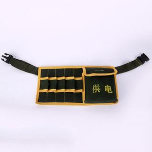Canvas Waist Bag Multi Function Tool Belt <b>Adjustable</b> <b>Strap</b> 5-9 Pockets Flip Design For Construction Repair Use - Product Image 3