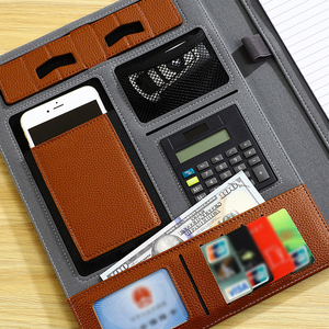 Custom Logo Leather Portfolio Document Bag <strong>Folder</strong> <strong>File</strong> Organizer Certificate <strong>Holder</strong> Filing Product <strong>Box</strong> for Office Business - Product Image 2