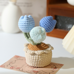 Usine En Gros Muguet Crochet Fleur Tournesol À La Main Tricoté Fleur Tournesols Fête Des Mères Cadeaux - Product Image 6