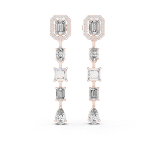Boucles d'oreilles élégantes en diamant de laboratoire, finition or, pour femmes, bijoux raffinés pour les occasions spéciales - Product Image 6