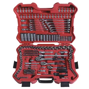 215 Pcs 1/4''1/2''3/8'' Ratchet wrench Tool Kit Hand Tool Kit Auto Repair household Socket Wrench Set