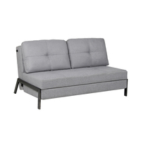 Sofá cama plegable de tela gris con patas de Metal, sofá cama extraíble para sala de estar, precio barato