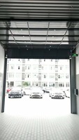 Porte de garage coulissante automatique en verre PC transparent, moderne, étanche, finition rideau roulant, porte intérieure pour villa