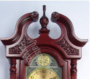 <span class=keywords><strong>Horloge</strong></span> murale d'intérieur en bois vintage de style rétro de 9 pouces de diamètre avec pendule oscillant - Product Image 4
