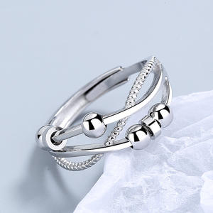 Anillo Giratorio de Doble Capa con Diseño Cruzado para Mujer, Joyería de Latón de Moda Inteligente Europea y Americana, Venta al por Mayor - Product Image 4