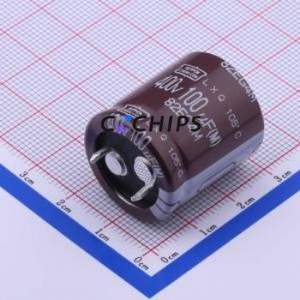 ตัวเก็บประจุแบบอิเล็กโทรไลต์อะลูมิเนียมแบบ Snap-in รุ่น ELXQ401VSN101MP25S ชนิด Through hole (THT) ขนาด D22xL25 มม. 100uF 20% 400V ขา 10 มม. - Product Image 1