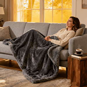 <strong>Black</strong> Sherpa Fleece Knitted Solid <strong>Blanket</strong> Warm Dual Sided Fluffy Plush Super Soft Eco-Friendly Airplane <strong>Throw</strong> <strong>Blanket</strong> for Winter - Product Image 1