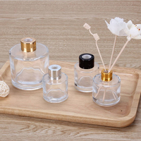 Bouteilles en verre vides pour diffuseur 50ml 100ml 150ml 200ml avec anneau doré, argenté ou noir, sérigraphie, bouchon en caoutchouc, capacité personnalisable