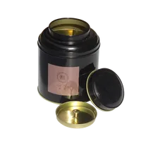 Boîte métallique personnalisée hermétique à double couvercle conteneur de couvercle intérieur vide pour thé café herbes gâteau cadeau boîte d'emballage