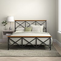 Neu eingetroffen: Schwarzes Metallbettgestell, kundenspezifische Größen (Twin, Full, Queen, King), einfache Montage, robust und langlebig, ideal für Mietwohnungen und Zuhause.