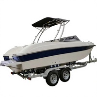 Prix d'usine, bateau à coque en fibre de verre de 19 pieds, couleur personnalisée, haute vitesse, longueur 5,8 m, mini-yacht pour 6 personnes, yacht sportif à double extrémité