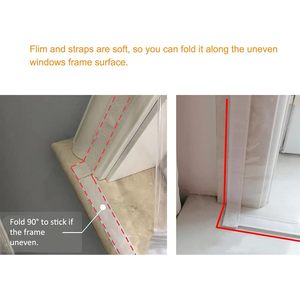 Mellroom Adjustable Window Insulation Kit 74inX79in Clear 7 Mils Reusable Thermal Insulation Wind Resistance - Product Image 5