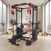 Rack de musculation multifonctionnel pour la maison, Machine Smith, Crossover à câbles, Pile de poids intégrée, Entraînement complet du corps, Entraînement polyvalent