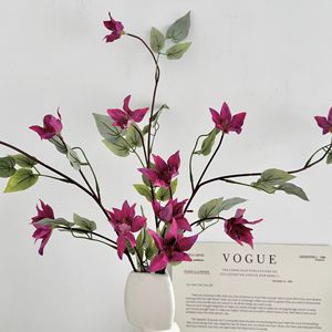 Flores Artificiales de Clematista Blancas de Seda, Alta Simulación, Decoración para Bodas y Hogar - Product Image 2