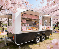 Camionnette à café mobile ORANGE T3 avec écran LED, en acier inoxydable, 4 roues, petite cuisine, kiosque à hot-dogs, cuisine mobile