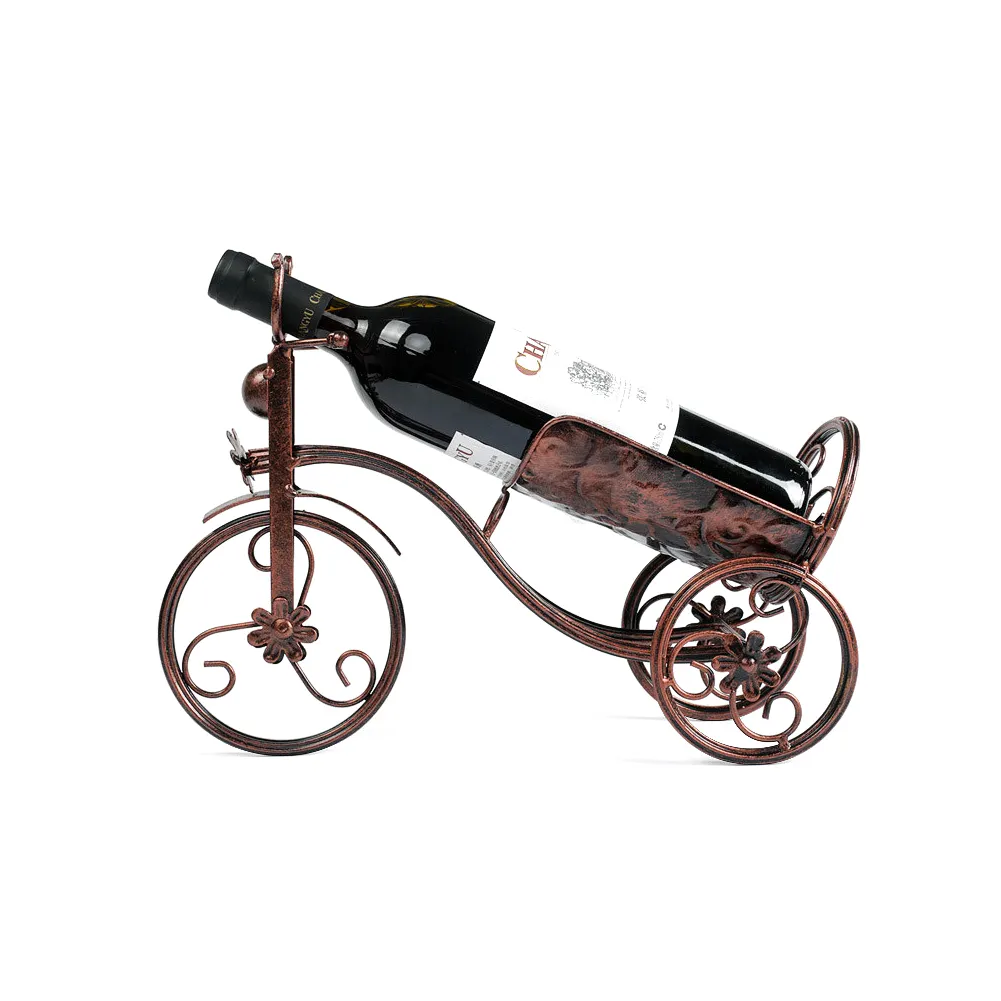 Cremalheira do vinho criativo titular para única garrafa Bike Em Forma De Vinho Organizador Stand Countertop Display para Casa e Escritório