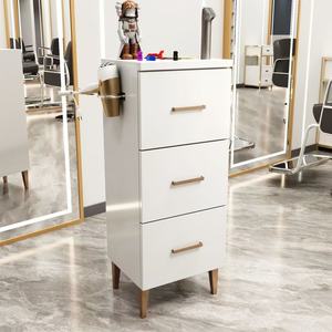 Modern Luxury White and Black Hairdressing Cart Trolley Metal Stainless Steel Trolley <b>Cabinet</b> - Product Image 1
