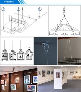 Système de suspension de câble réglable Kit de suspension de fil métallique Câble de suspension de plafond de haut-parleurs suspendus Hauteur réglable - Product Image 5