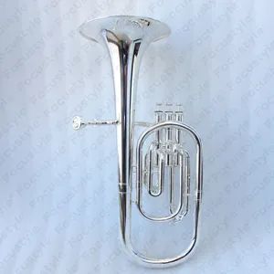 Tenor profesional de primera clase y <span class=keywords><strong>trompeta</strong></span> alta, cuerno Eb plateado económico a la venta - Product Image 3