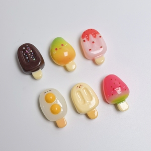 100 unidades de fresas Kawaii, frutas, chocolate, helado, paletas de resina, cabujones de base plana, decoración, dijes, manualidades, <span class=keywords><strong>casa</strong></span> de muñecas - Product Image 6