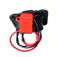 Panel Pemasangan 2 Lubang Bergelombang DC12V/24V Dengan Soket Daya DC 12V & Soket Voltmeter Digital untuk Truk, Sepeda Motor, Perahu, RV