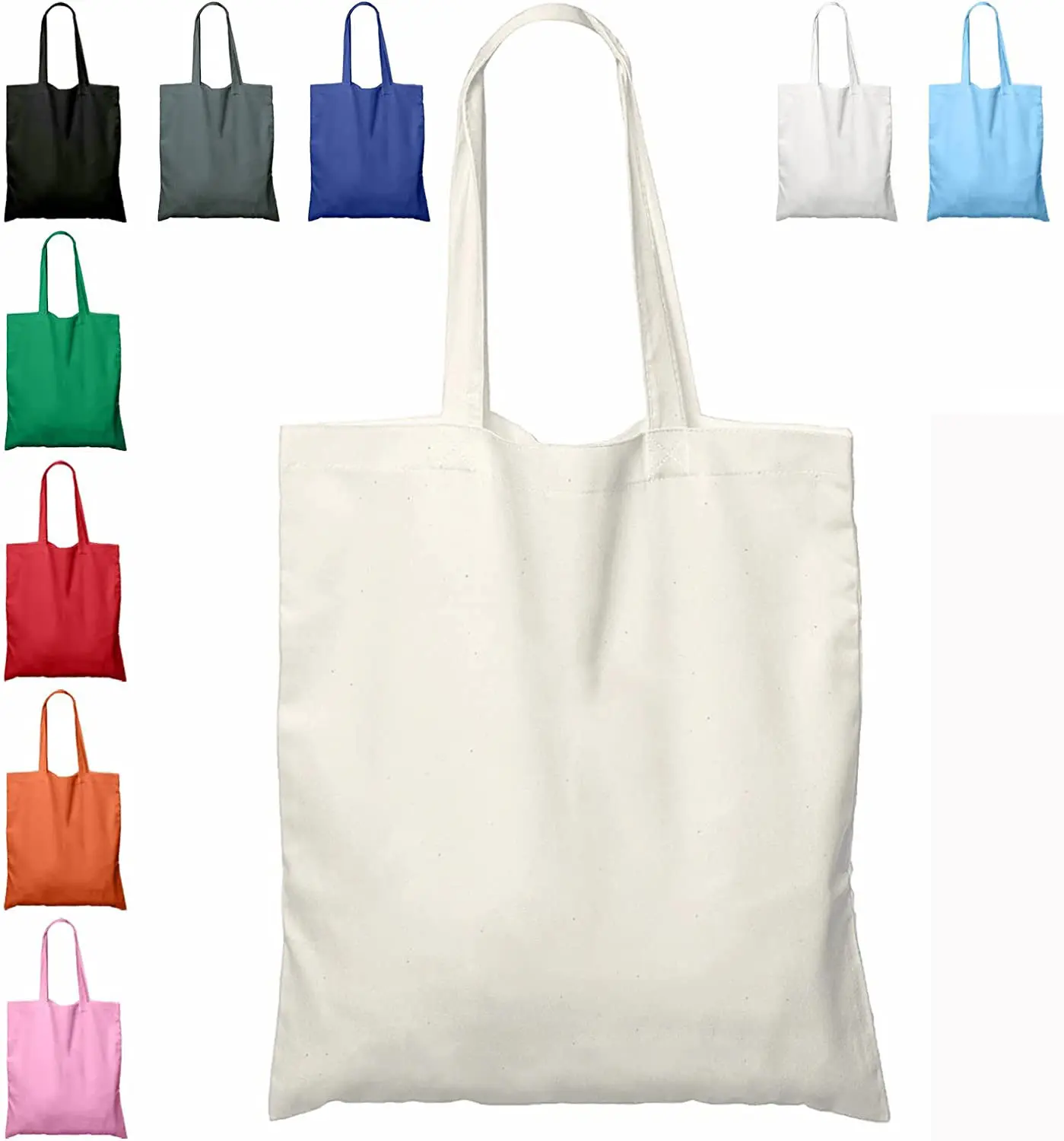 Bolsa de lona de algodón orgánico liso reciclado impreso personalizado OEM y ODM RU bolsa de compras de algodón de lona reutilizable grande con logotipo