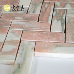 GGL <span class=keywords><strong>Stone</strong></span> Rosso Norwegina Herringbone Telhas De Mármore para Paredes Exteriores Interiores Banheiros Halls Material De Pedra Premium - Product Image 4