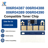 Puce d'imprimante laser pour Xerox C230/C235, compatible avec les cartouches d'encre 006R04387 006R04388 006R04389 006R04390, fournitures d'imprimante compatibles