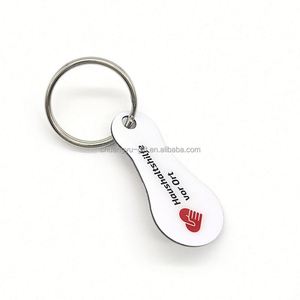 Shopping Trolley Token Personalized Stainless Steel Shopping Cart Trolley Chips Supermarket Coin Token 1EURO <b>Keychain</b> - Product Image 4