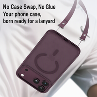 Coque de téléphone magnétique antidérapante à rayures pour iPhone 18 Pro 17 Pro Max, antichoc avec airbag, dos mat anti-jaunissement en PC+TPU