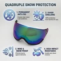 Visera Óptica Personalizada para Casco de Esquí con Lentes Polarizadas que Cambian de Color, a Prueba de Viento, con Cierre Rápido, para Todas las Estaciones