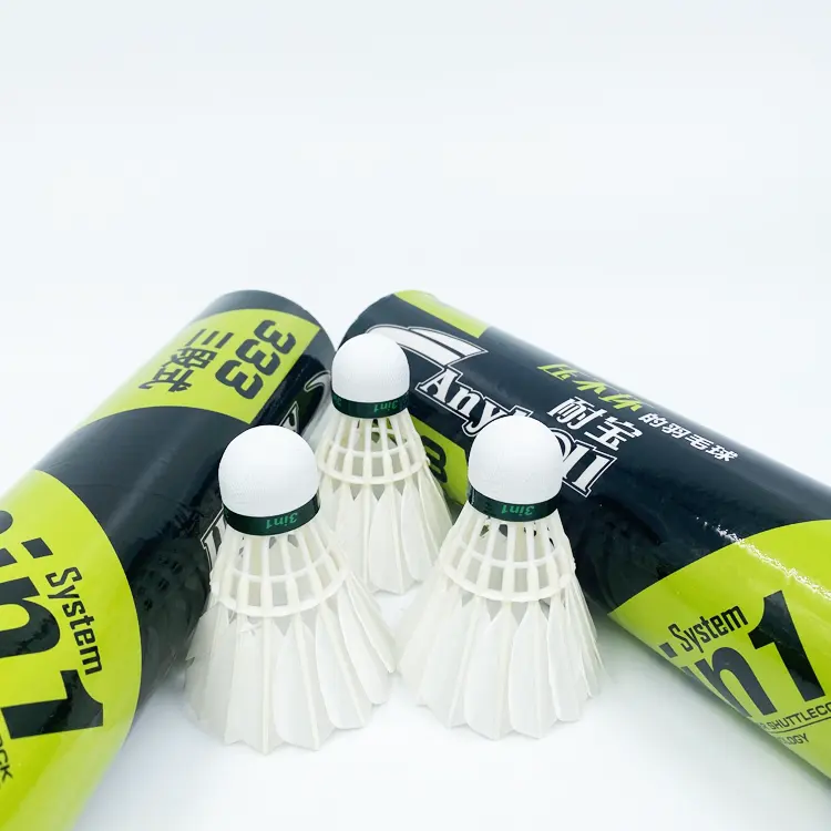 Dmantis 3in1 Anyball 333 mekik cocks dayanıklı kalın doğal ördek tüy Badminton raketle 3in1 Fiber kompozit mantar ile