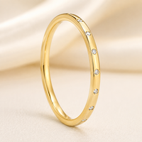 Bague de mariage éternelle en or massif 10K 14K 18K avec diamants de laboratoire DEF taille ronde 1,2 mm, personnalisable en gros