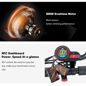 Batterie au lithium L12 MAX 48V 1200W 16ah Scooter électrique pliable à pneus sous vide de 10 pouces avec affichage NFC dans l'entrepôt de l'UE, des États-Unis et du Royaume-Uni - Product Image 5